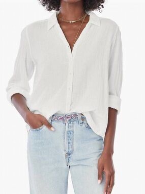 XiRENA White Lightweight Scout Button-Down Gauze Cotton Shirt